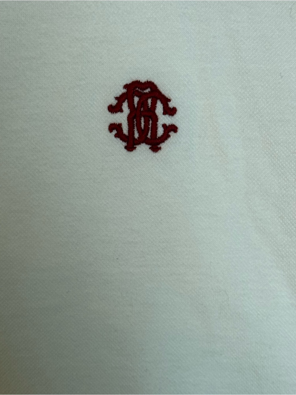 Roberto Cavalli White Polo with Red Trim and Chest Logo - Picture 3 of 6